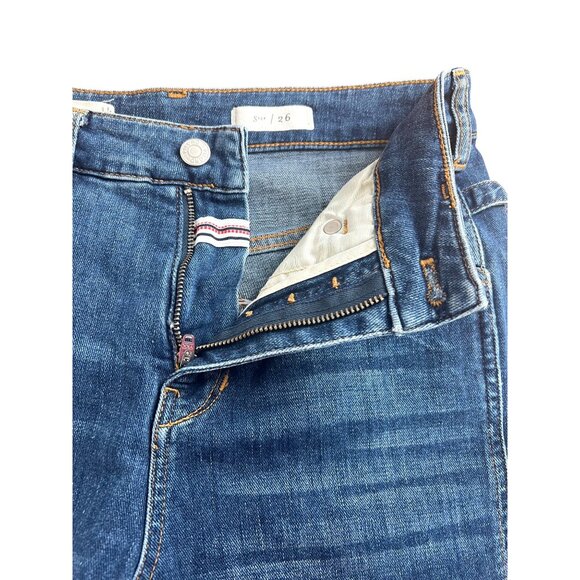 Pilcro & The Letterpress Buckled High-Rise Boyfriend Cropped Slim Jeans Size 26 - Picture 14 of 14